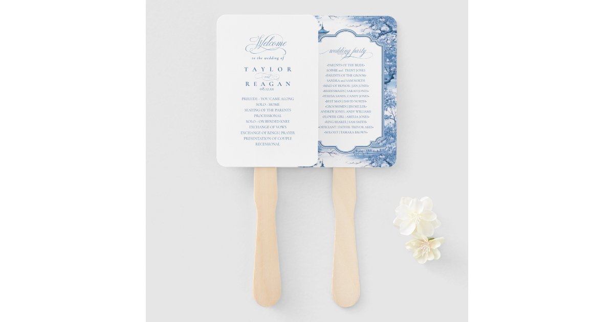 ArrayStores's tweet card. The striking hand fan shown here provides a template to easily add your wedding party members and ceremony details. The collection features sophisticated patterns and delicate motifs inspired by...