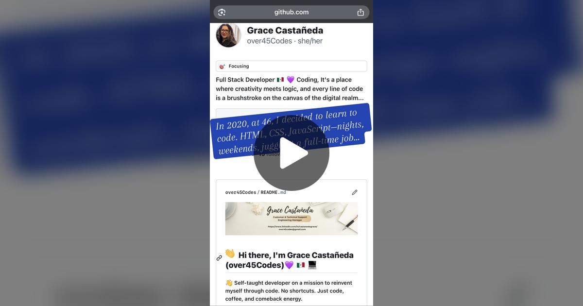 Over45Codes's tweet card. Check out Grace 🇲🇽 ˚.🎧 ✩｡☕ WFH’s post.