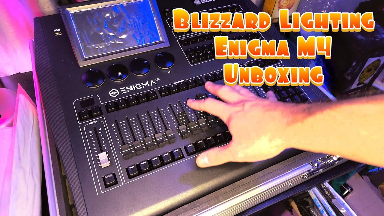 TheatricalJerry's tweet card. Unboxing Blizzard Enigma M4 Light Console Control Board