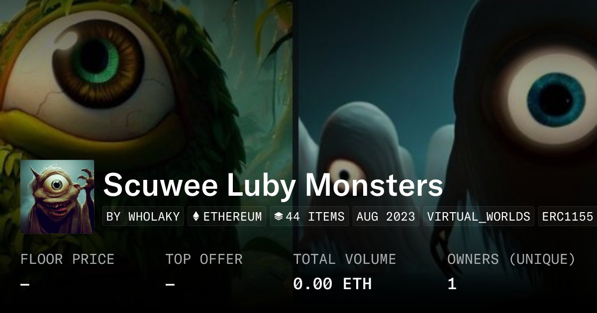 IONprotocols's tweet card. The Scuwee Luby characters are cute one-eyed monsters living in a ridiculous story universe. The Scuwee Lubys are part of a fictional universe created to reflect human nature through a carbon-based...