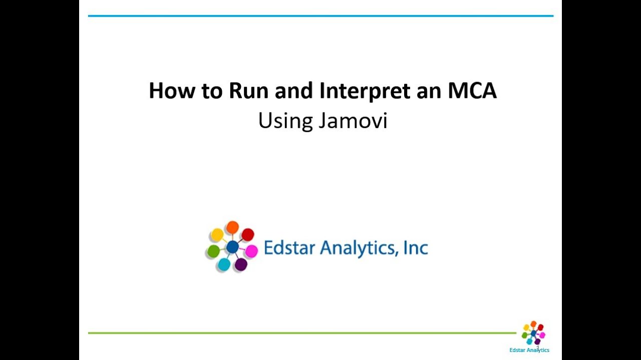 EDSTARAnalytics's tweet card. How to Run and Interpret an MCA Using Jamovi