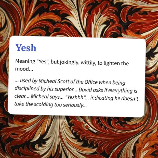 xpostfactoid's tweet card. Yesh: Meaning "Yes", but jokingly, wittily, to lighten the mood...