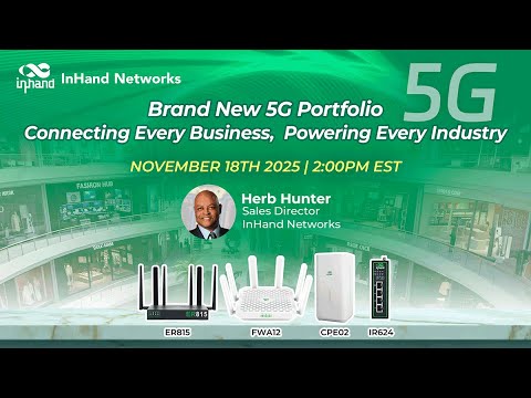 InHandNetworks's tweet card. November 2025: Brand New 5G Portfolio