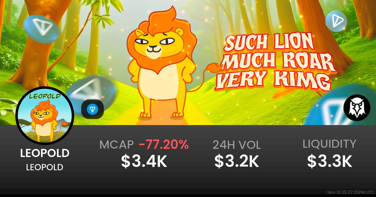 Shibstersol's tweet card. $0.00003451 LEOPOLD (LEOPOLD) realtime price charts, trading history and info - LEOPOLD / TON on TON / DeDust