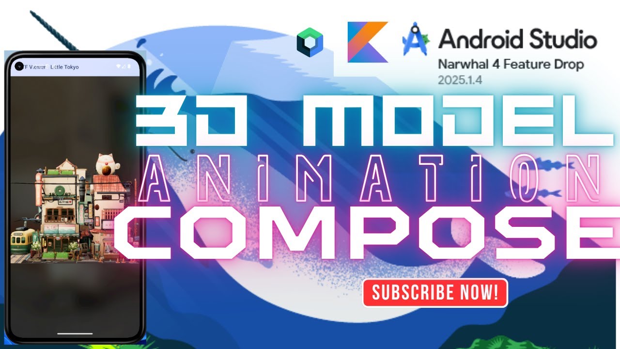 coding_ale85119's tweet card. Android Jetpack Compose 3D Viewer -Kotlin Filament