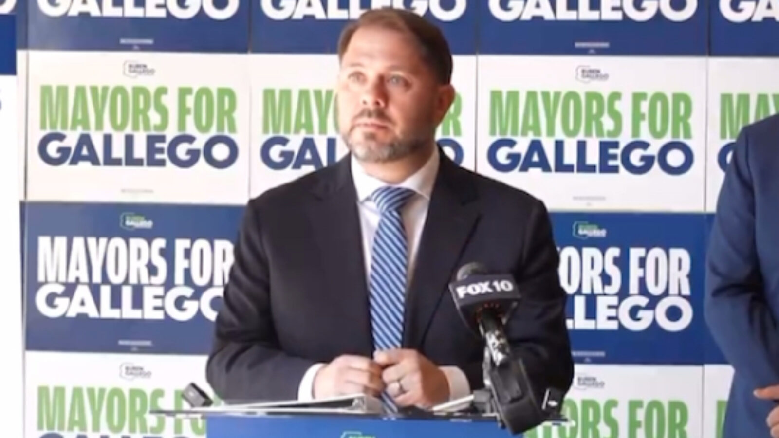 twin0830us's tweet card.             Leaked text messages from Senator Ruben Gallego (D-AZ) calling out the Democrat’s identity crisis.  In an X post from Jack Posobiec of Human Events, Gallego is reportedly texting with a...