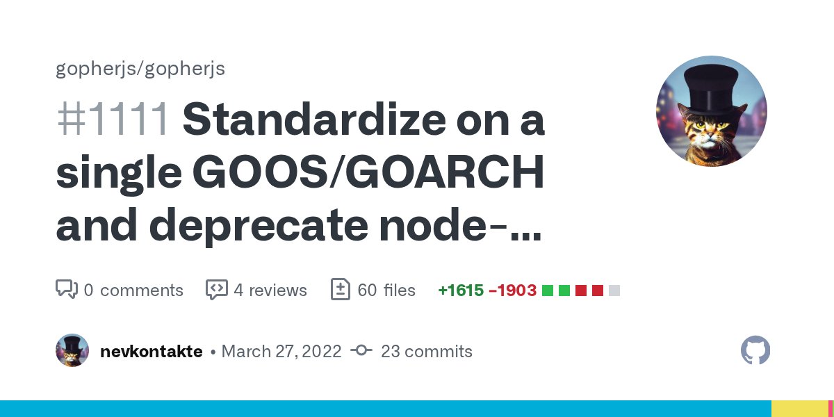 Nevkontakte's tweet card. This is a large change, which changes the approach GopherJS takes to building standard library. The core objective is to use a single, fixed GOOS/GOARCH pair when building standard library, regardl...