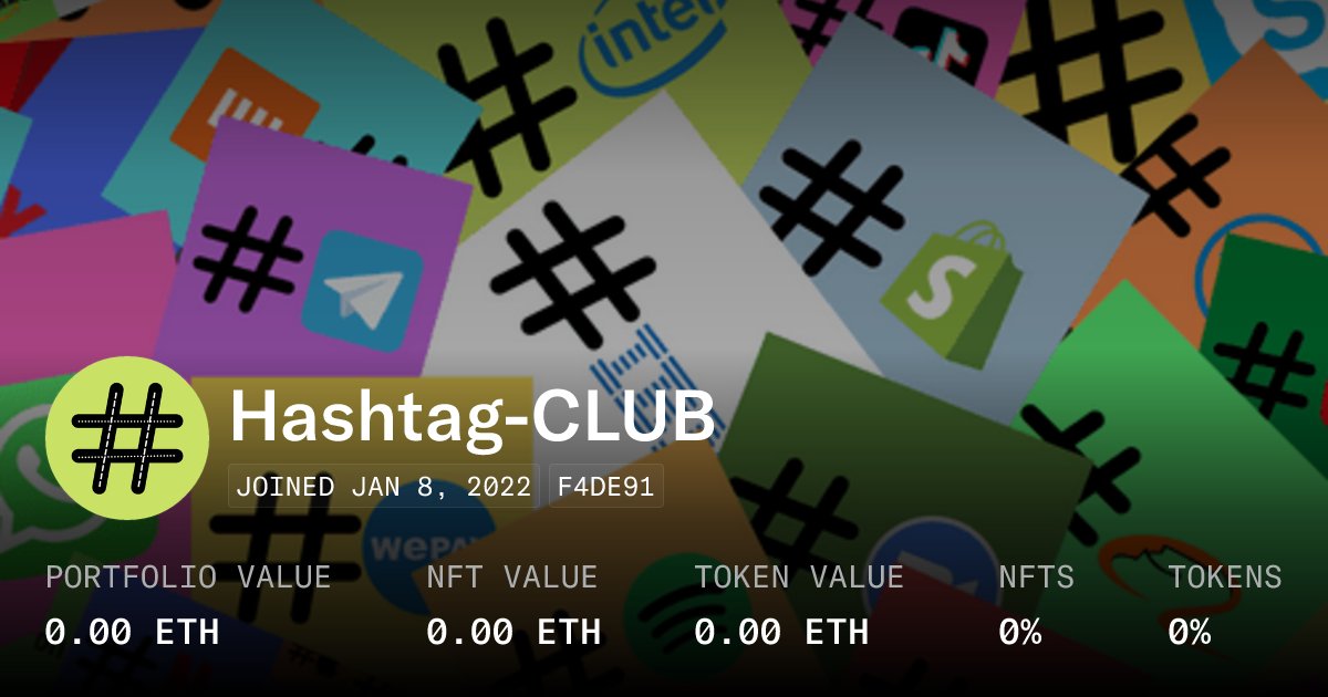 _Hashtag_CLUB_'s tweet card. Check out Hashtag-CLUB's NFTs and tokens on OpenSea, the largest marketplace for crypto collectibles.