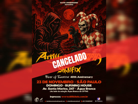 BlogNoiseRed's tweet card. A Dark Dimensions vem a público esclarecer os motivos que levaram ao cancelamento do show das bandas Artillery e Atrophy, originalmente marcado para o dia 23 de novembro, na Burning House, em São...