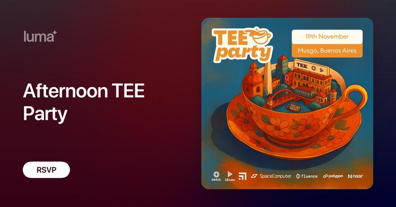 martinlecl's tweet card. Join us for the TEE Party @Devconnect Buenos Aires! Privacy, Cocktails & Latin Beats! Get ready for a night where cutting-edge tech meets the warmth of Buenos…