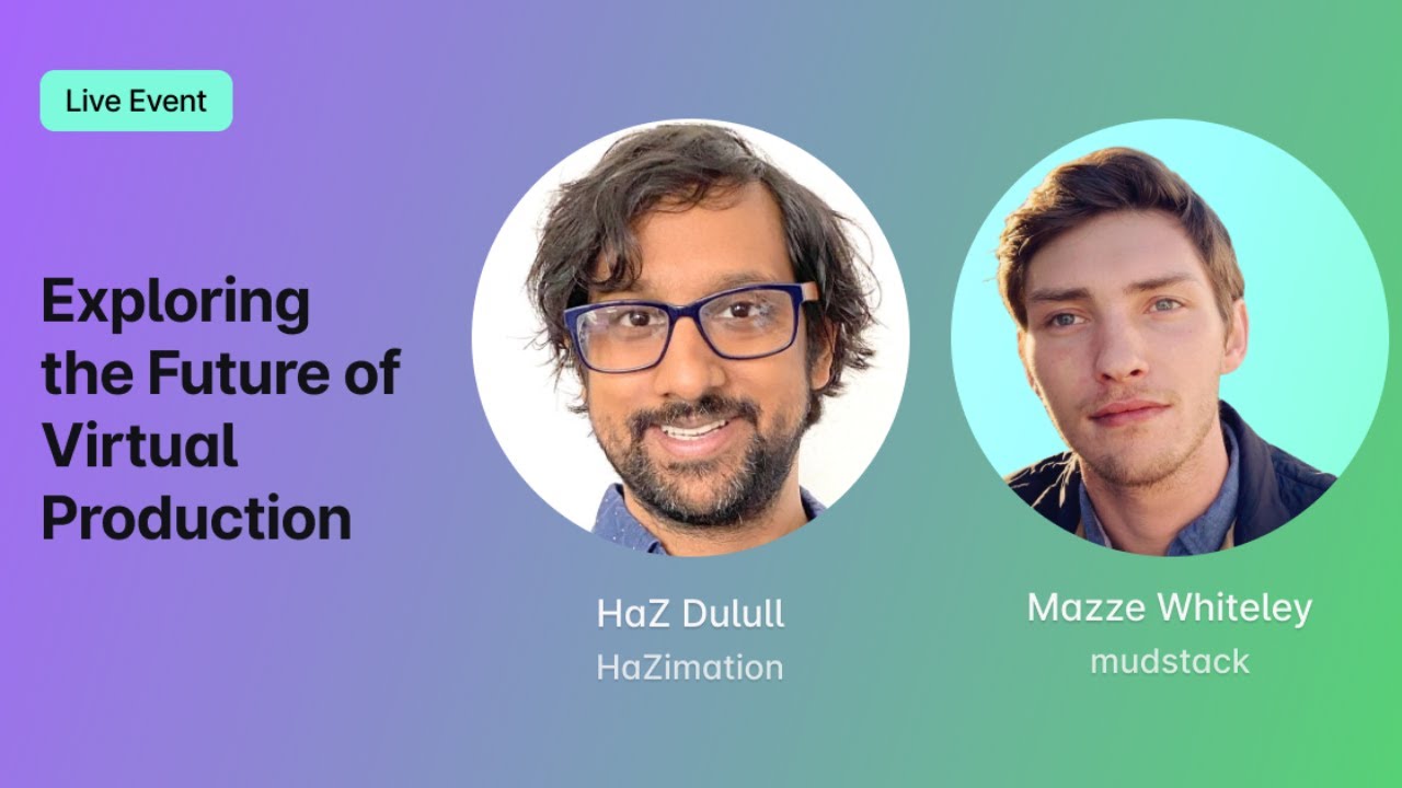mudstack's tweet card. Exploring the Future of Virtual Production w/ HaZ Dulull