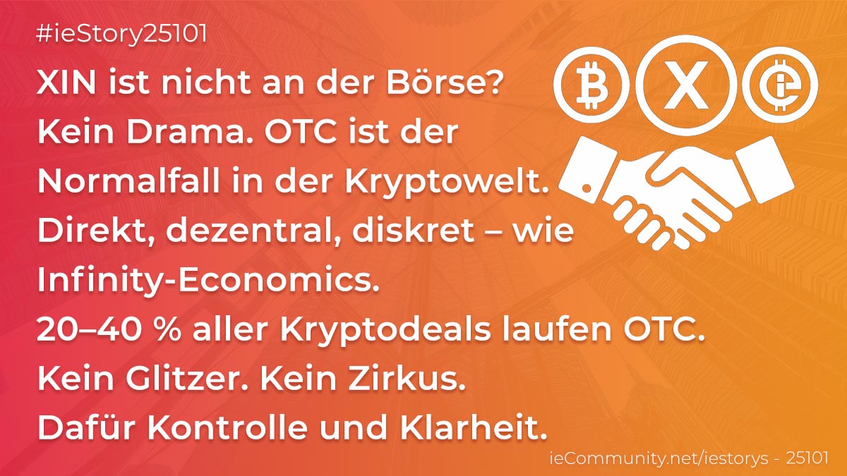 ieCommunity's tweet card. Du brauchst keine Exchange. Du brauchst eine Wallet, ein Gegenüber und Vertrauen. Willkommen beim OTC-Handel.