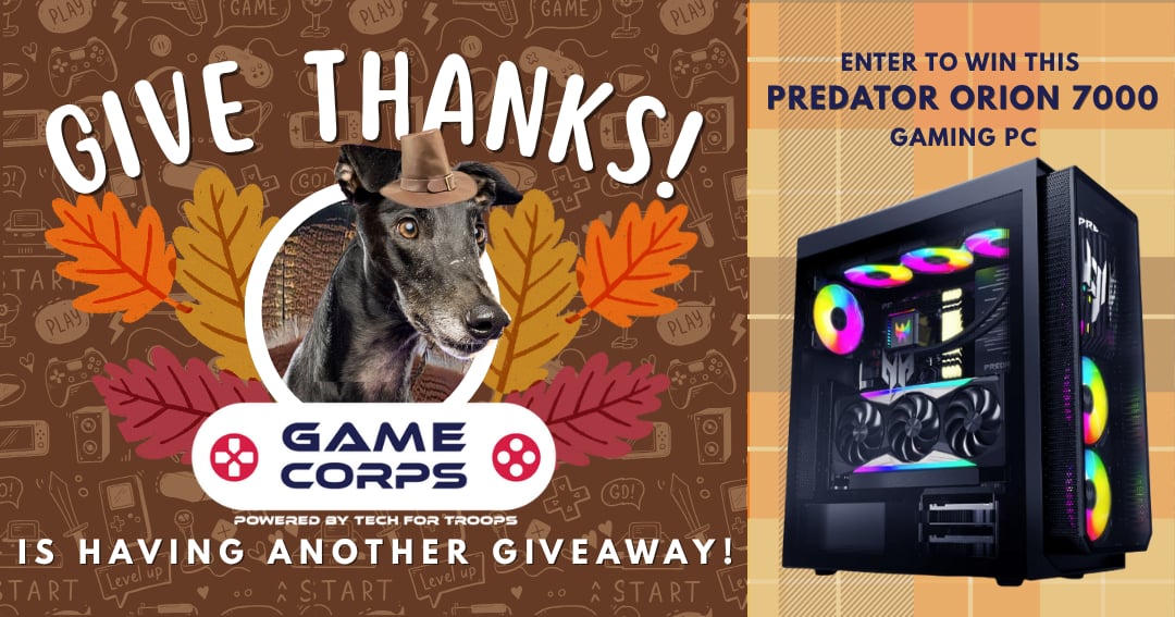 KJandApodcast's tweet card. This Thanksgiving, we’re serving up more than just turkey — we’re giving you a chance to feast your eyes on the ultimate gaming rig! 🍗🎮 Game Corps is giving away a Predator Orion 7000, the powerh...