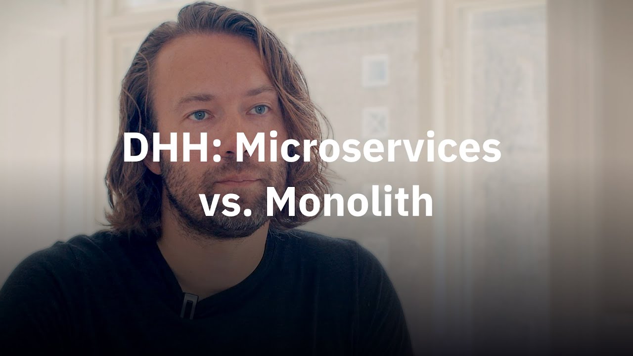 funcoder's tweet card. David Heinemeier Hansson: Microservices vs. Monolith