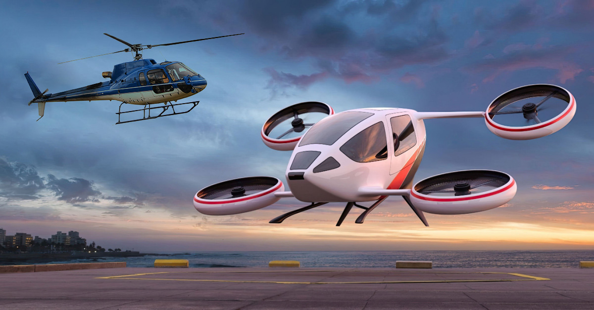 RamcoSystems's tweet card. This blog explores the symbiotic relationship between the helicopter industry and the eVTOL industry, highlighting the benefits of a collaborative approach.