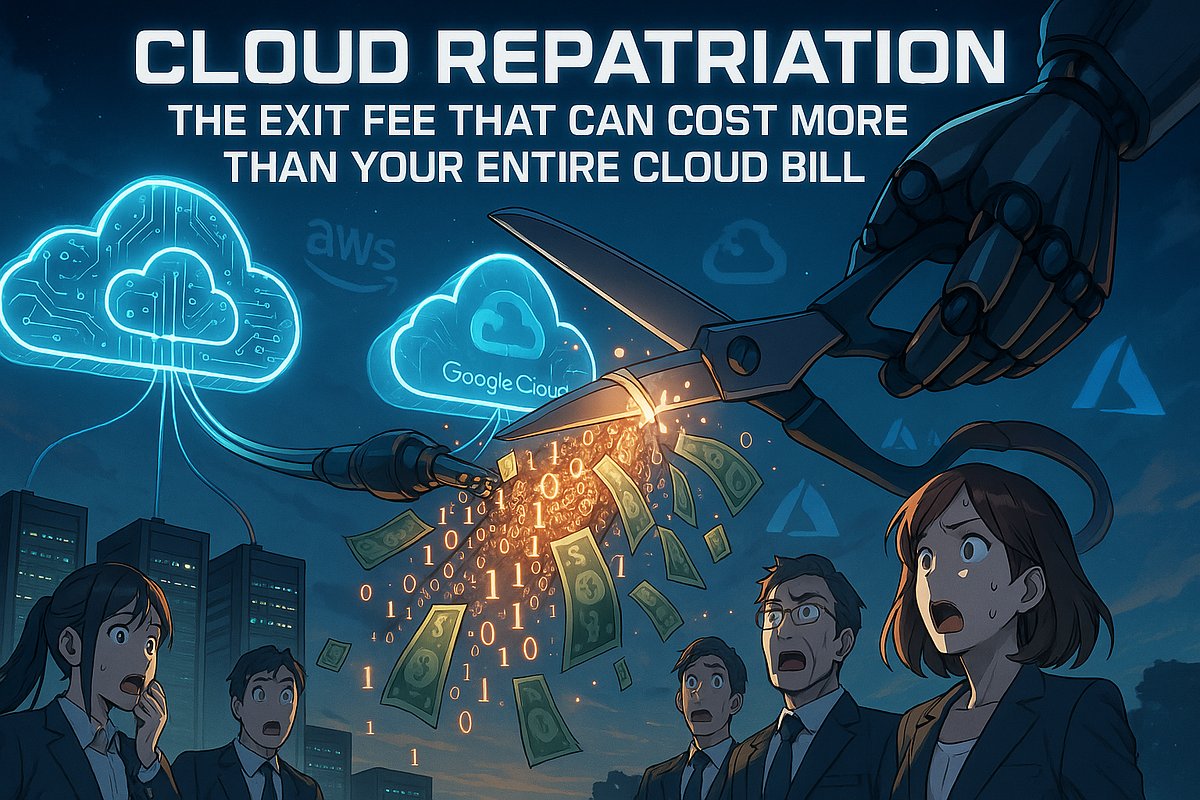ismailriyaz999's tweet card. The hidden cost of cloud isn’t in your monthly bill — it’s in the massive exit fees and migration challenges. Learn why cloud repatriation…