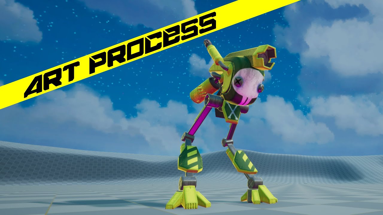 xewlupus's tweet card. Art Process: Chicken-Walker Mech