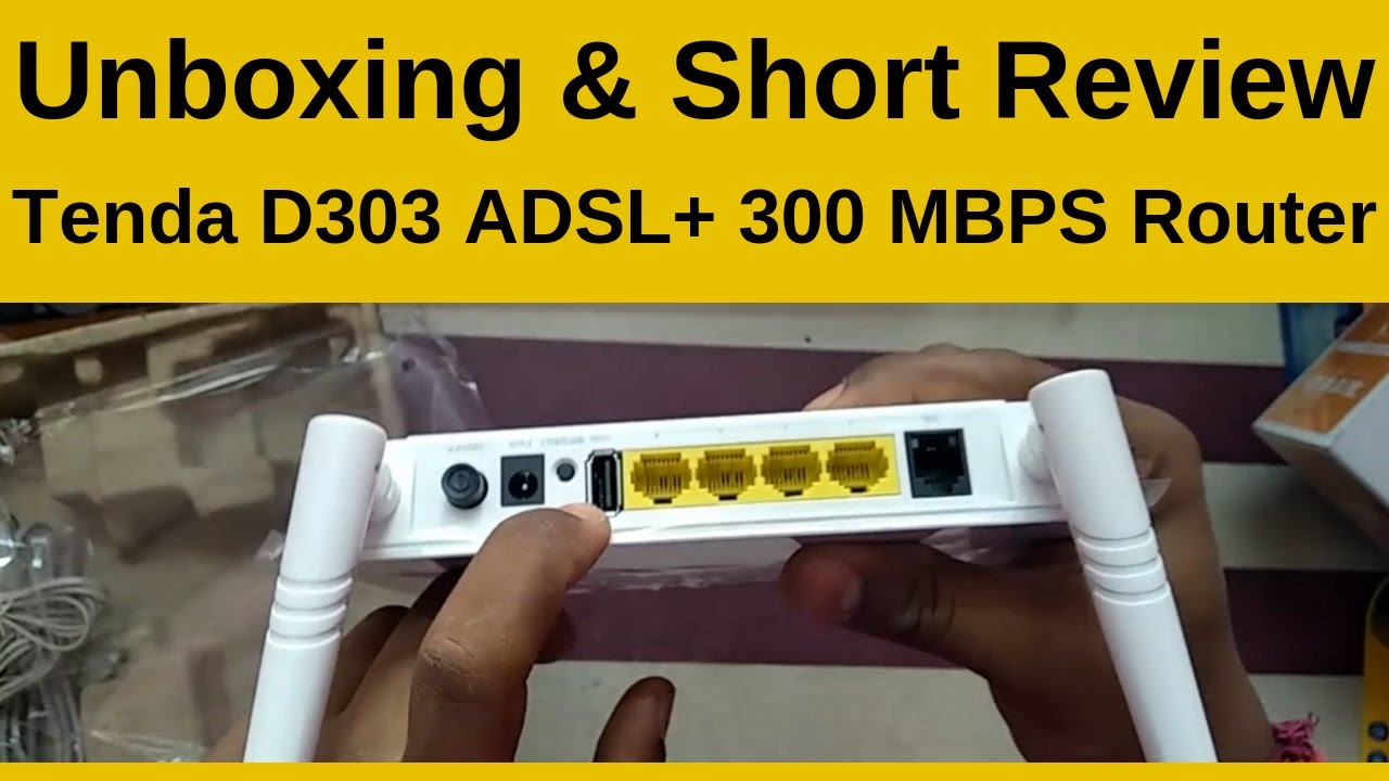 GPTechTips's tweet card. Unboxing Tenda D303 ADSL + 3G Router | In Hindi
