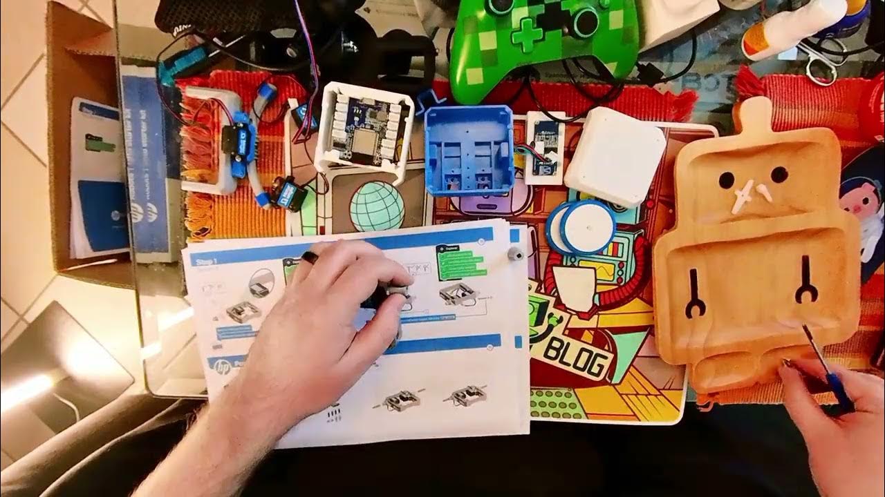 robotsblog's tweet card. HP Robots Otto - Invent Expansion Kit - Timelapse Build of "Explorer"...