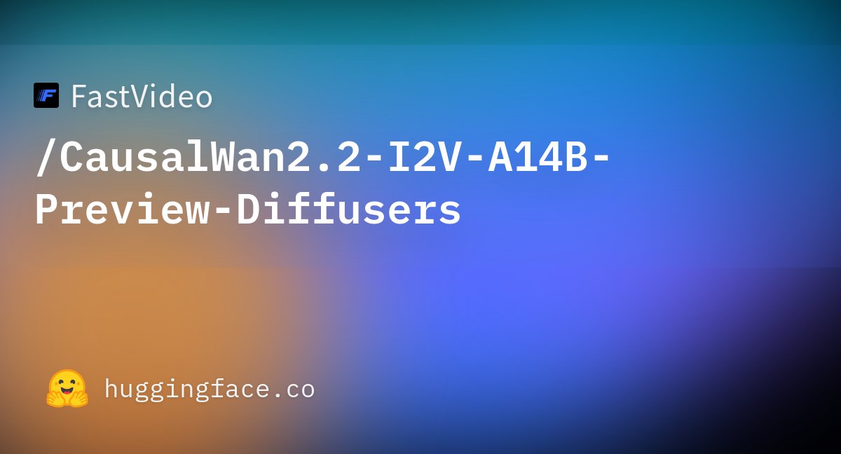 haoailab's tweet card. FastVideo/CausalWan2.2-I2V-A14B-Preview-Diffusers · Hugging Face