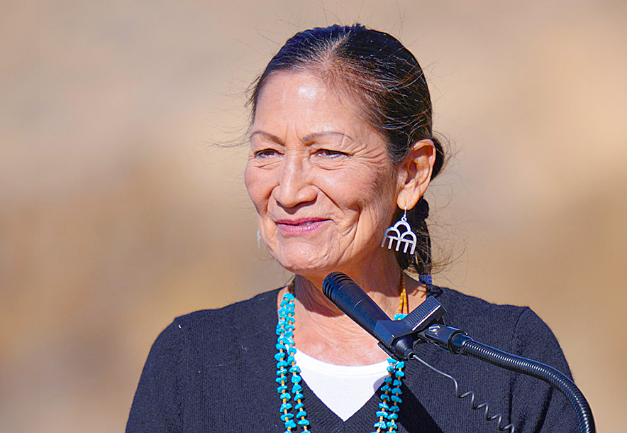 navajotimes's tweet card. Former U.S. Department of the Interior Secretary Deb Haaland announced her campaign to become the next governor of New Mexico.