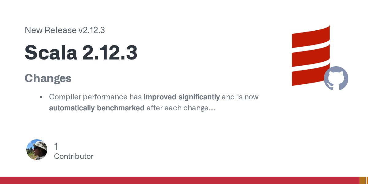 scala_lang's tweet card. Changes Compiler performance has improved significantly and is now automatically benchmarked after each change. A new optimizer setting -opt-inline-from limits the classes from which the inliner w...