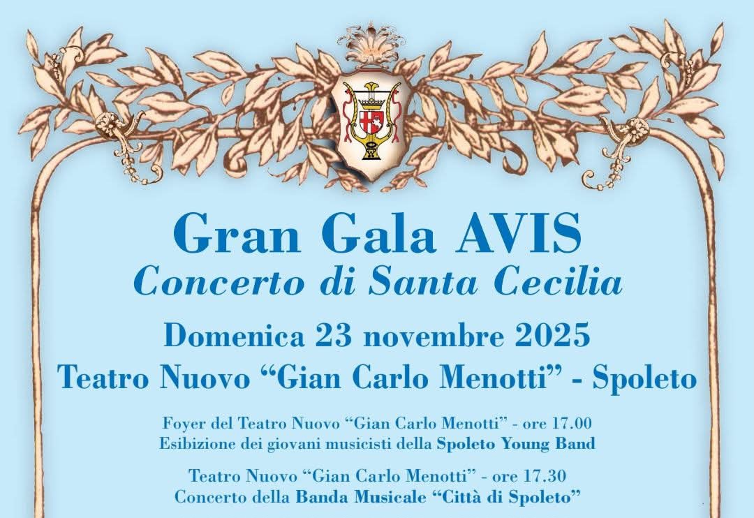DueMondiNews's tweet card. Il tradizionale Gran Gala AVIS, con il concerto a cura dalla Banda Musicale “Città di Spoleto”, quest’anno si terrà il giorno 23 novembre 2025 alle ore 17.00, sempre al Teatro Nuovo Gian Carlo...