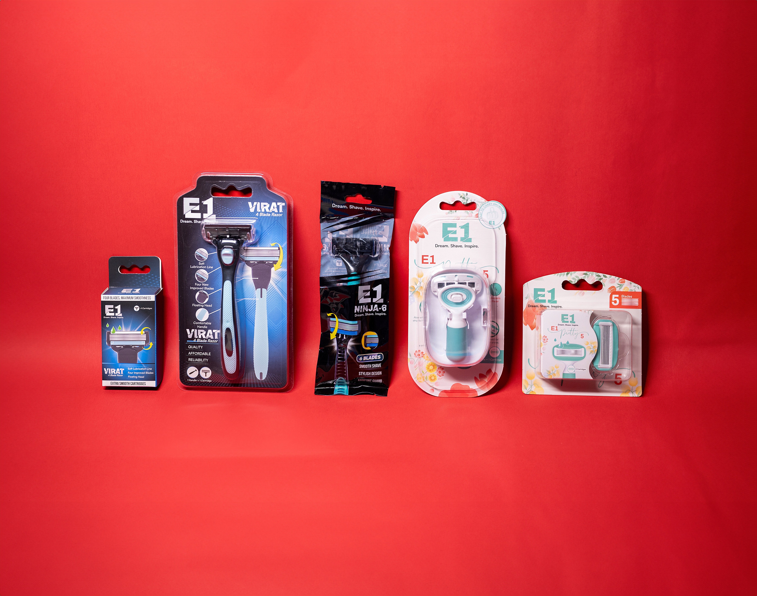 E1WellnessIndia's tweet card. E1 Wellness offers premium personal care products for a smooth, comfortable grooming experience. Discover our high-performance razors and cartridges, including Pretty 5, Virat 4, and Ninja 6, crafted...