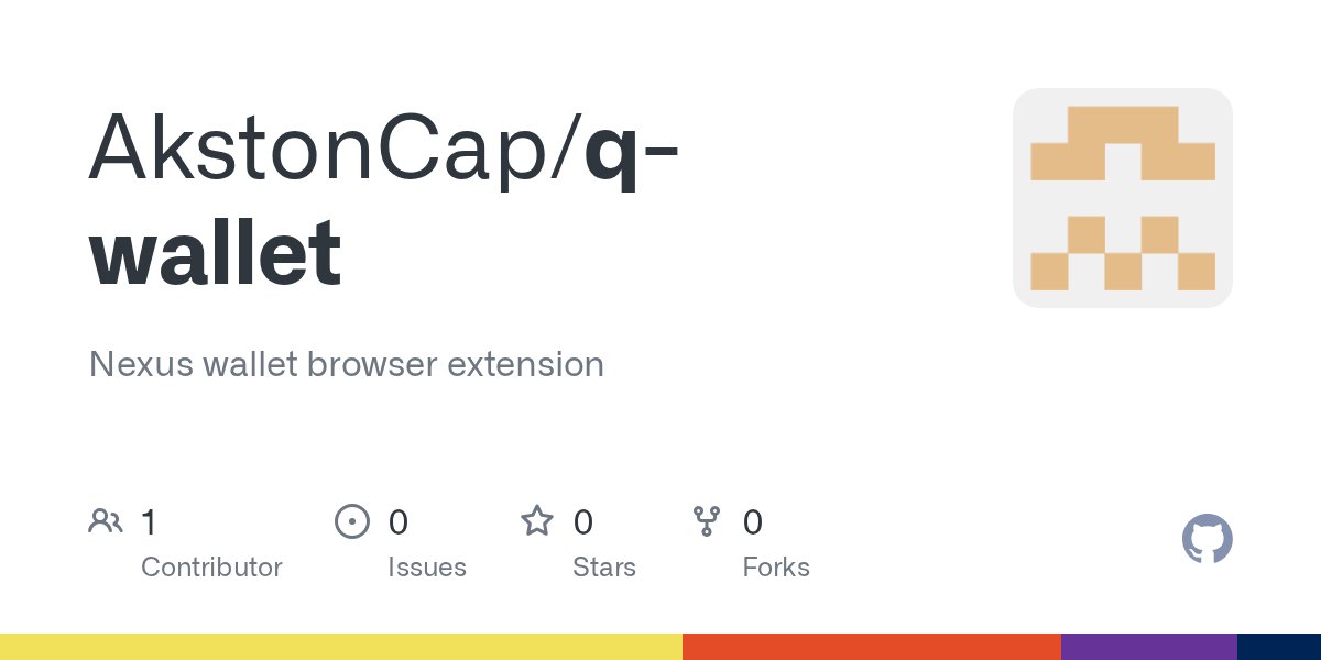 DistordiaLabs's tweet card. Nexus wallet browser extension. Contribute to AkstonCap/q-wallet development by creating an account on GitHub.