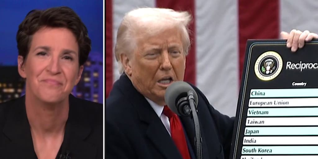 Strbfields4ever's tweet card. Rachel Maddow reviews Donald Trump's embarrassing record of threatening tariffs and then backing away when the mess he causes makes too many people angry.