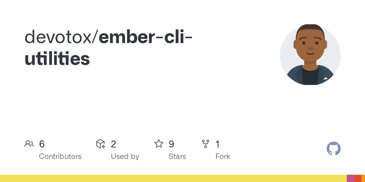 npmaddict's tweet card. Contribute to devotox/ember-cli-utilities development by creating an account on GitHub.