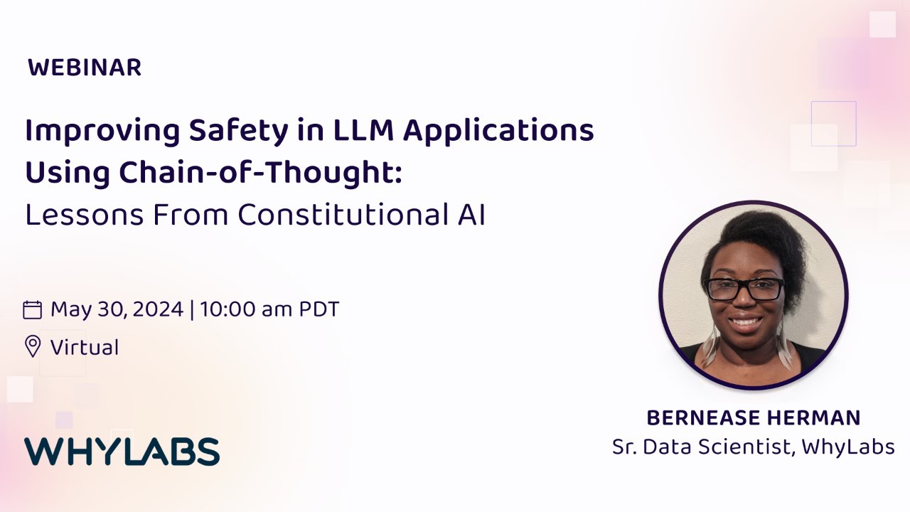 WhyLabs's tweet card. Safety in LLMs Using Chain-of-Thought: Lessons From Constitutional AI