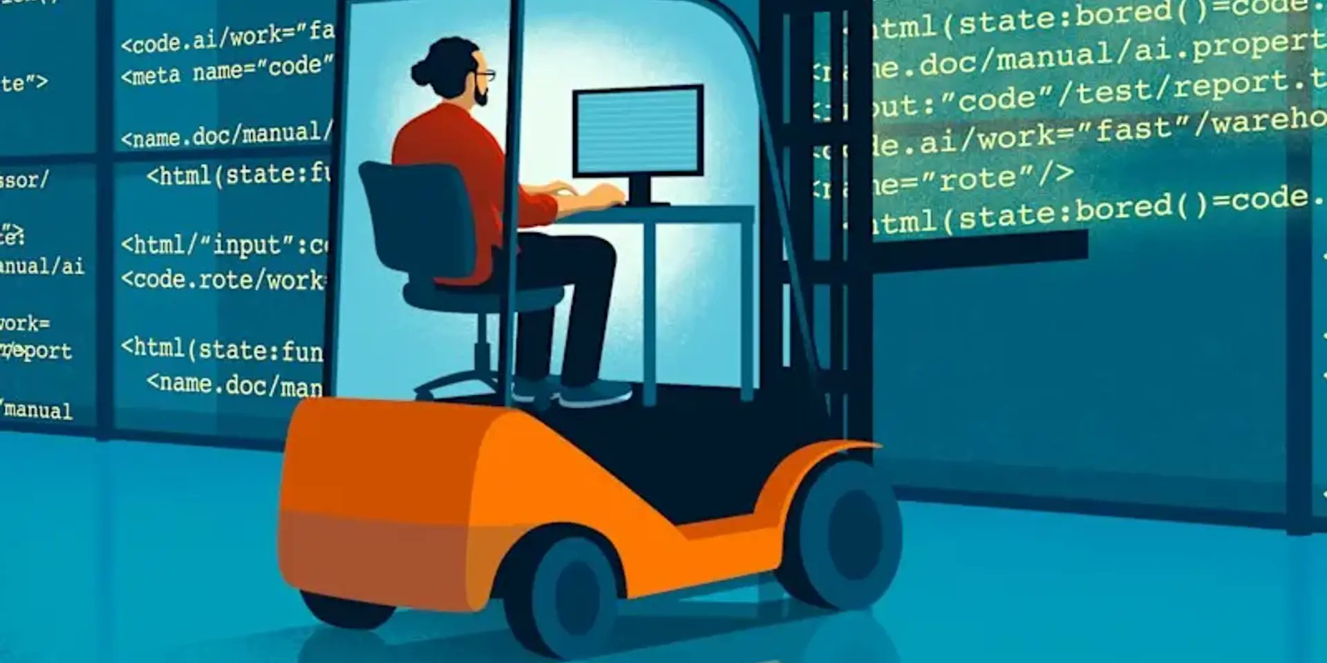 TheCodeKing's tweet card. Amazon's AI push transforms coder roles, increasing speed pressures.