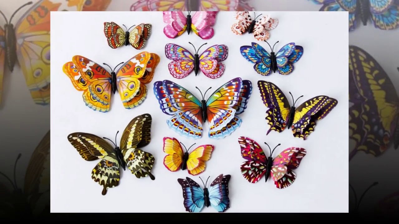 canvas_wall's tweet card. 3D Dark Butterfly Design Wall Sticker