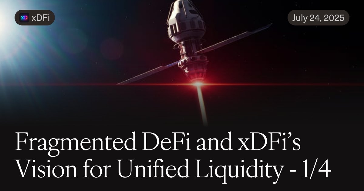 xd_protocol's tweet card. Through its bridge-less, omnichain liquidity layer, xDFi introduces a new approach that unifies liquidity and staking across chain boundaries. Users can experience a seamless DeFi environment,...