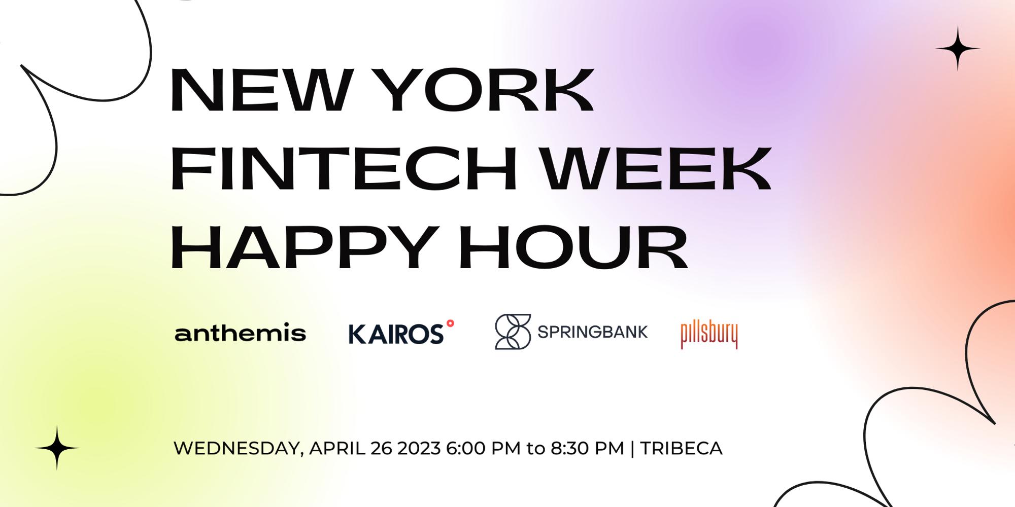 BukieAU's tweet card. Join Anthemis, Kairos, Springbank, and Pillsbury Law for a happy hour for Fintech Founders, Operators & Investors Community for New York FinTech…
