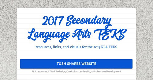 ToshMcGaughy's tweet card. 2017 Secondary Language Arts TEKS