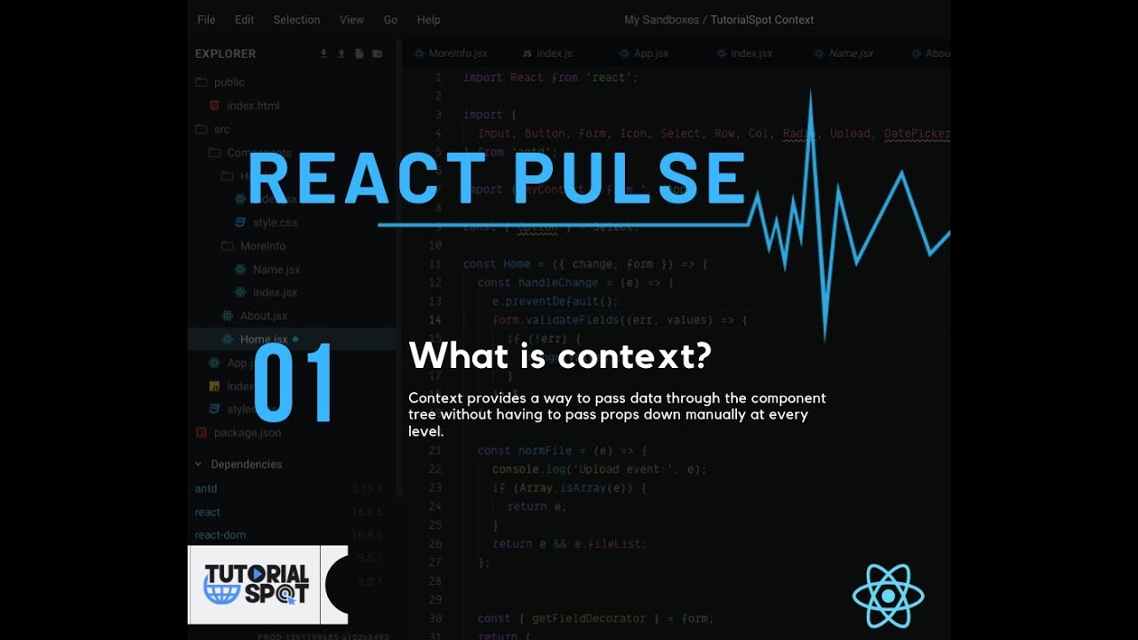 tutorial_spot's tweet card. How to pass data one component to another - React Pulse | Episode 1 |...