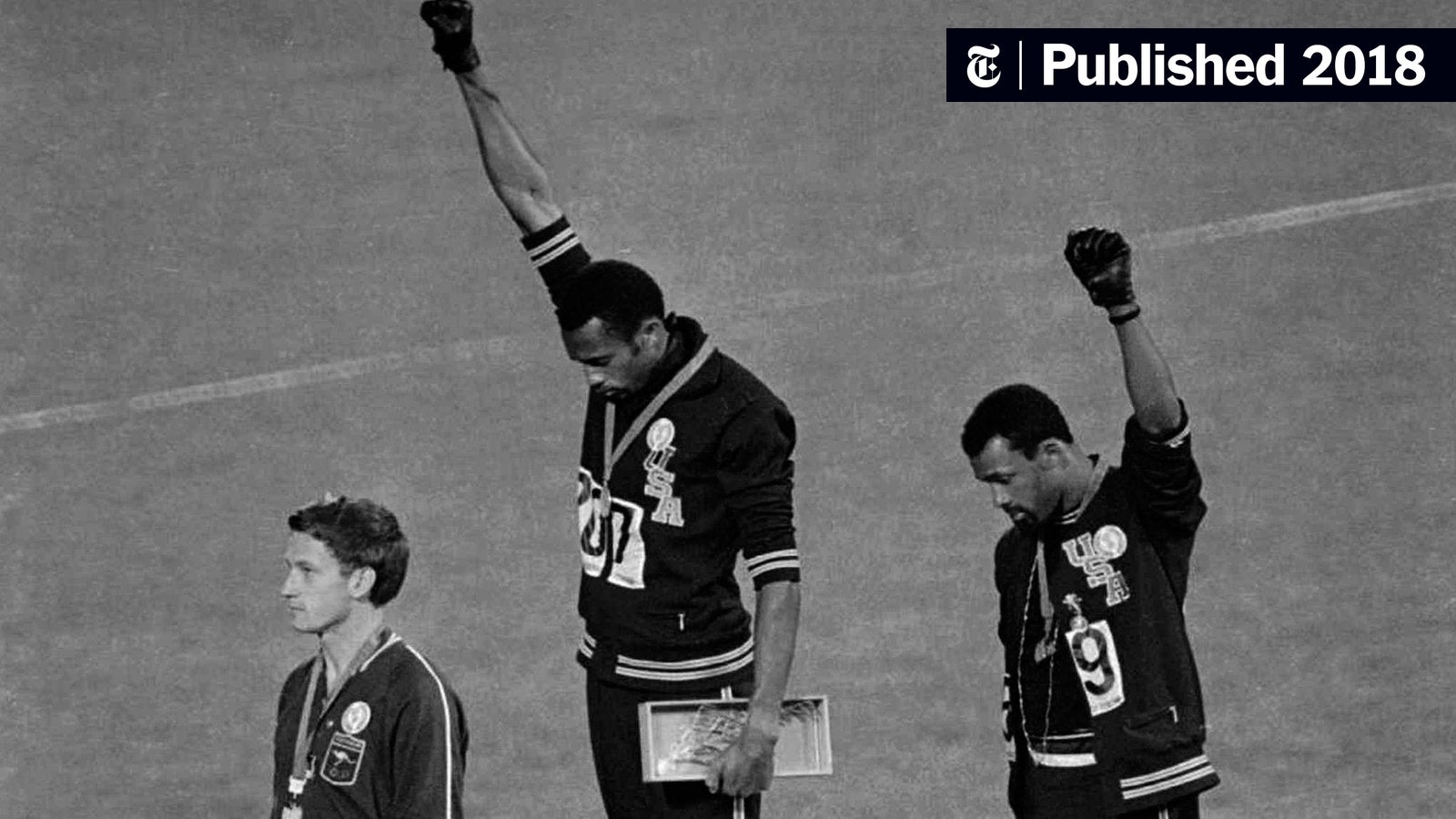 IntrepidK8's tweet card. In 1968, two black Olympic athletes protested during the “Star-Spangled Banner.” Few understood the message they were trying to send.