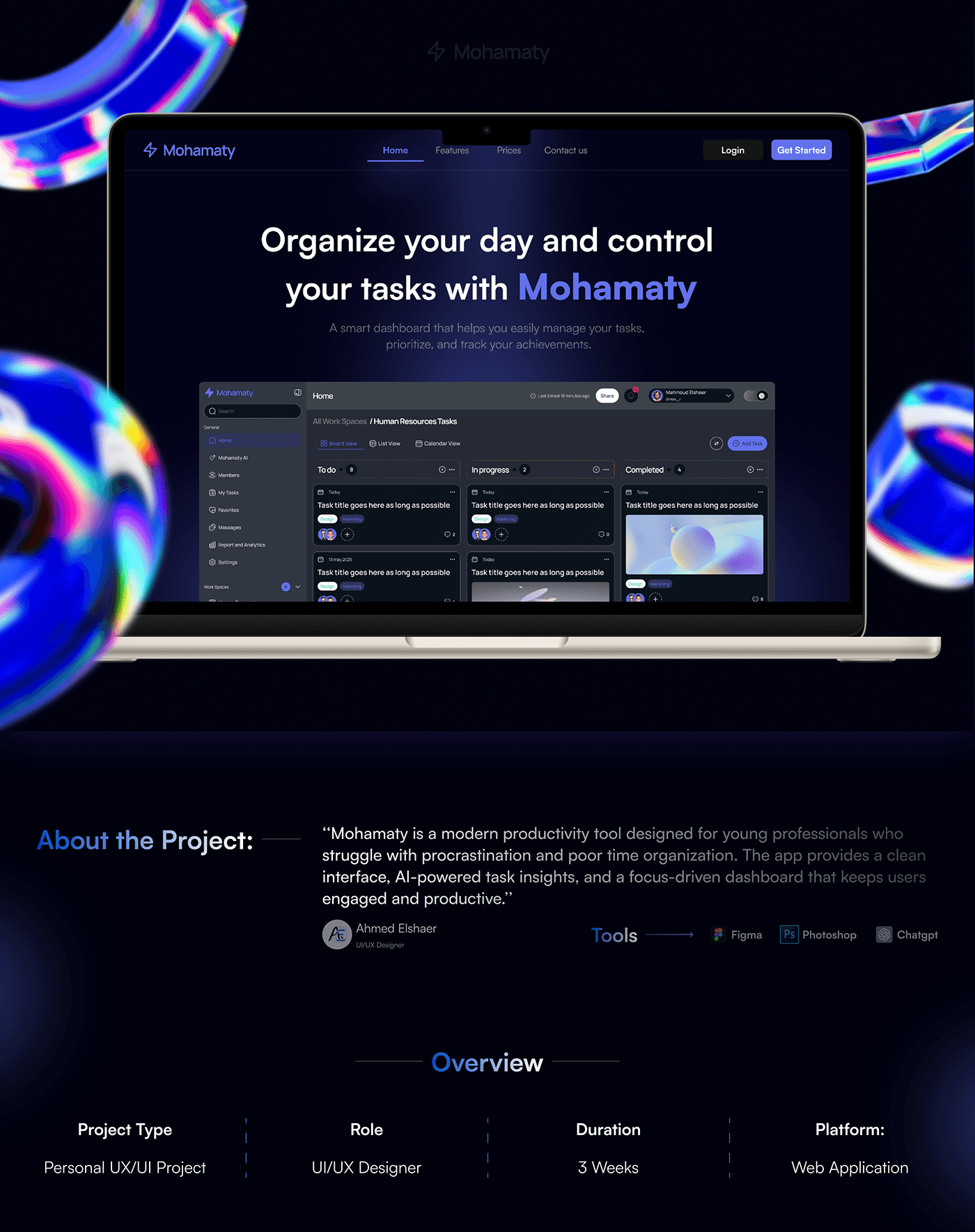 Uchiha_jr10's tweet card. Mohamaty is a smart task management platform designed to help users organize their daily work efficiently. The project focuses on simplifying task tracking, boosting productivity, and providing an...