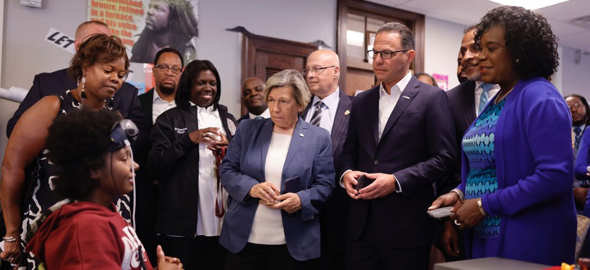 RepKeithHarris's tweet card. Gov. Shapiro, Mayor Parker and other officials discussed the importance of investment in such programs