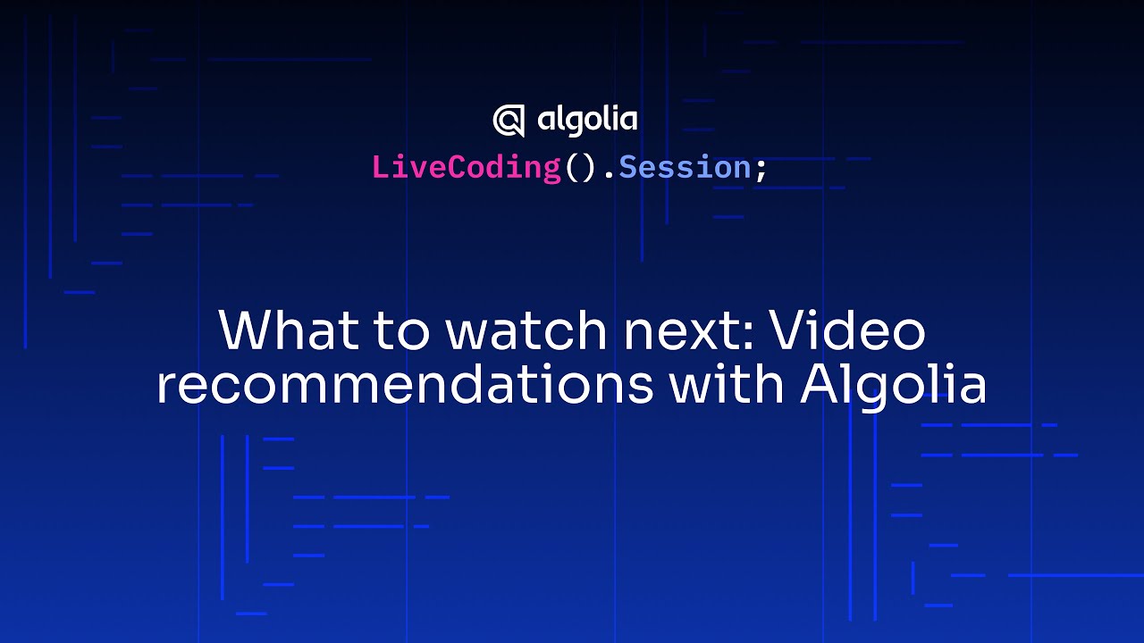 algolia's tweet card. Live Coding - What to watch next: Video recommendations with Algolia