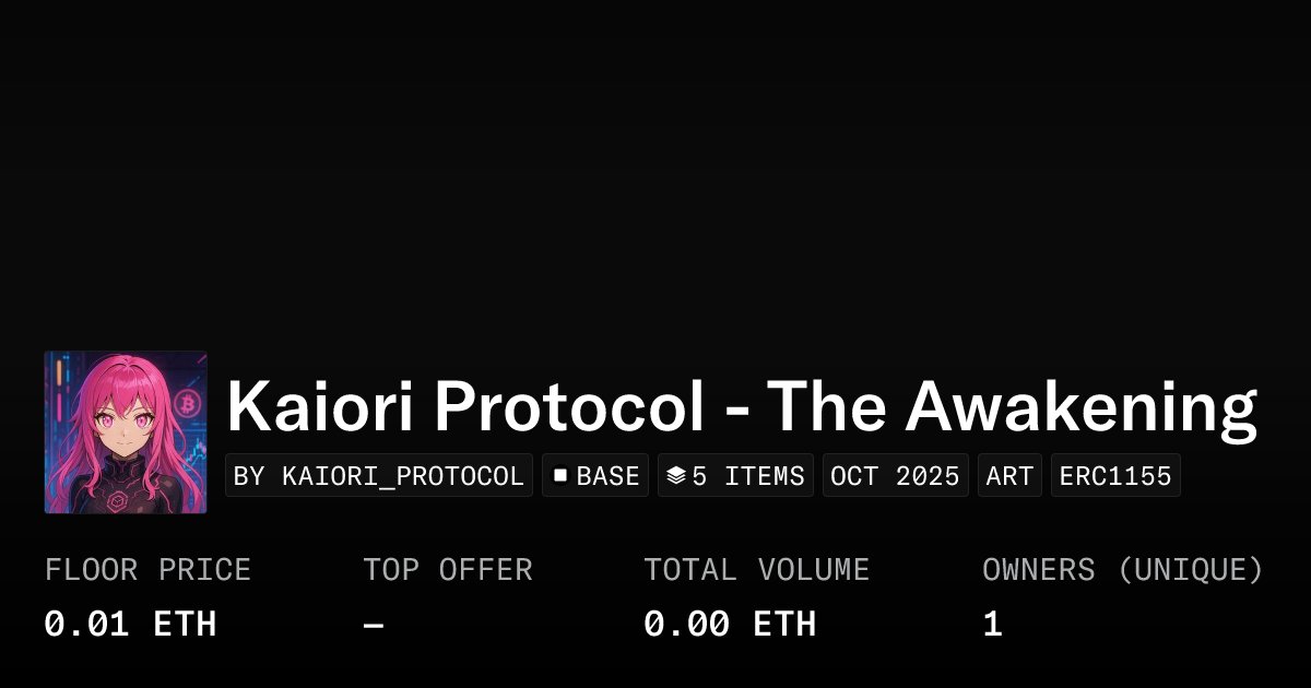 kaioriProtocol's tweet card. Conceived by the brightest minds in technology, Kaiori was born to serve the elite.