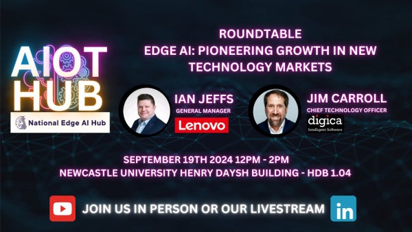 EdgeAIHub's tweet card. Edge AI: Pioneering Growth in New Technology Markets Event Overview: As the Edge AI market emerges, businesses face unique challenges and opportunities. This roundtable di