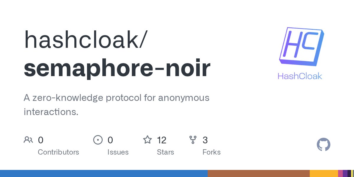 hashcloak's tweet card. A zero-knowledge protocol for anonymous interactions. - hashcloak/semaphore-noir