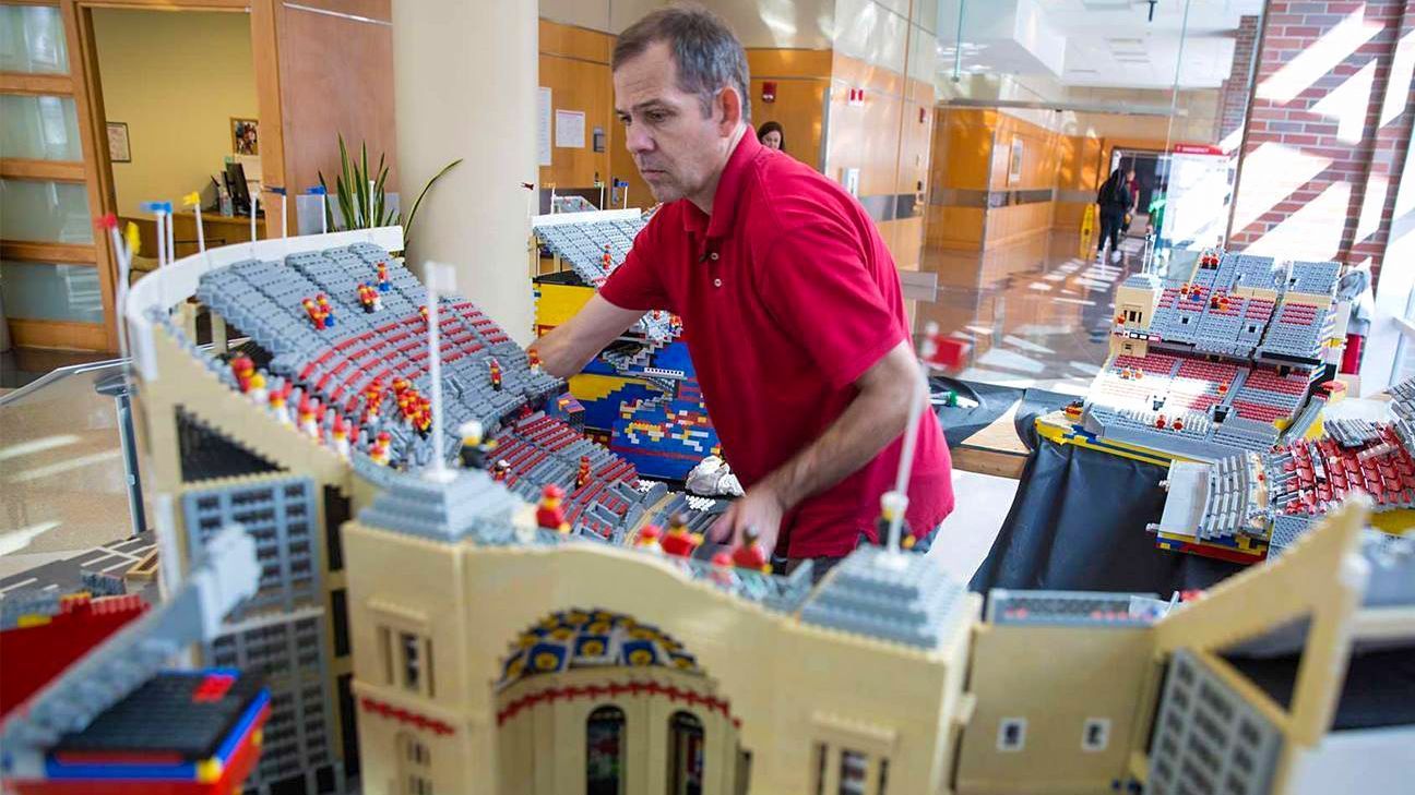 OhioState's tweet card. An Ohio State professor spent four years of his life building a monstrous Lego cathedral of Ohio Stadium. Now he's selling seats in the stadium with a bigger purpose: funding complex heart research...