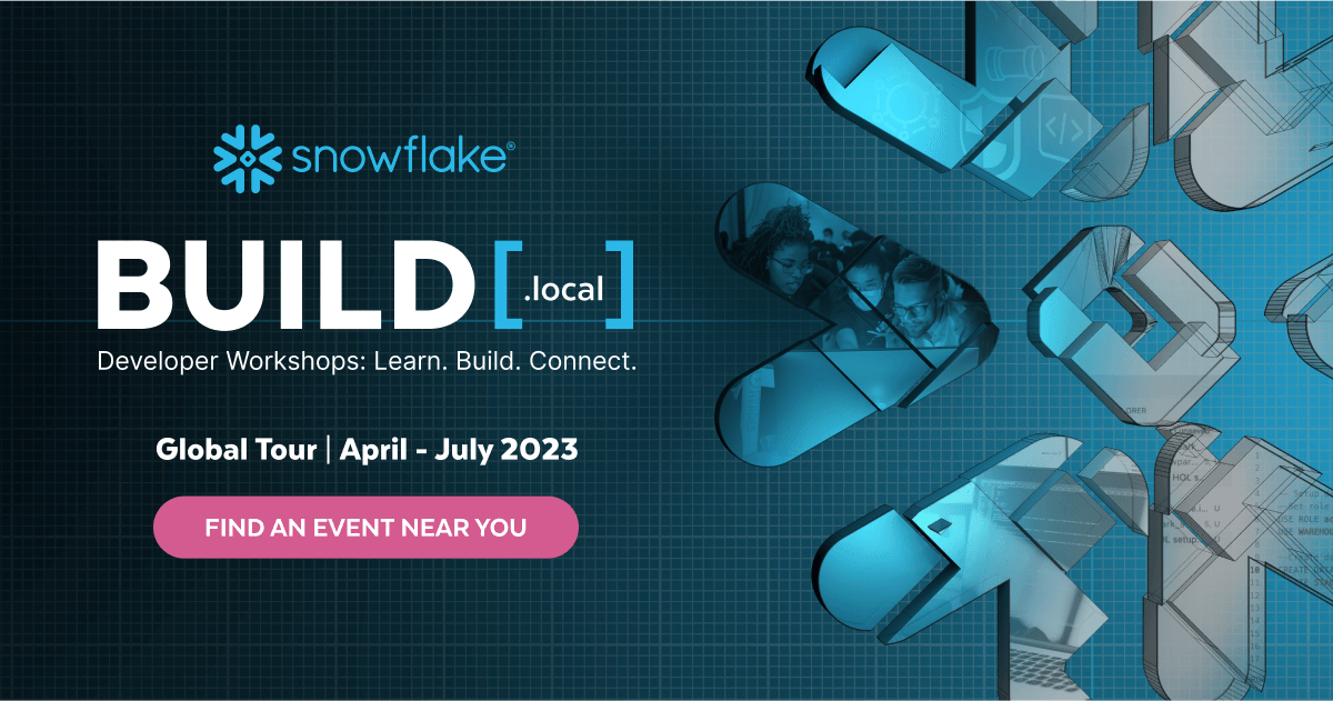 phdatainc's tweet card. Join our BUILD.local workshop for an instructor-led lab, live demos of Snowflake features, and face time with Snowflake experts—all without jet lag!