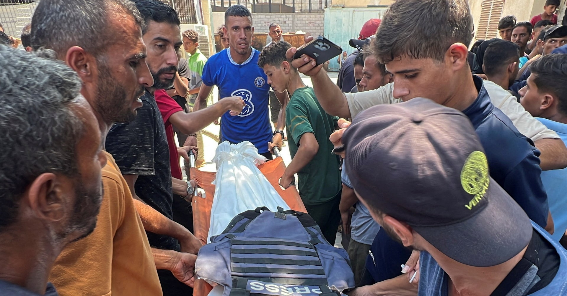 columbiajourn's tweet card. Israel struck Nasser hospital in the south of the Gaza Strip, killing at least 20 people, including five journalists who worked for Reuters, the Associated Press, Al Jazeera and others.