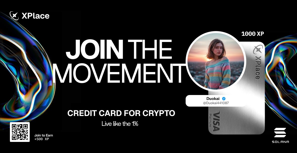 Duokai441087's tweet card. Join the waitlist for XPlace and get your first 500XP. The easiest way to trade, spend and borrow onchain.