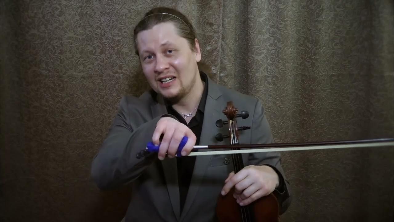 Things4Strings's tweet card. ✂️ Violinist Dr. Oleg Bezuglov reviews Things 4 Strings™️ Bow Hold...